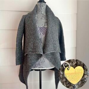 Love Moschino Grey Shawl Cardigan Sweater size US4